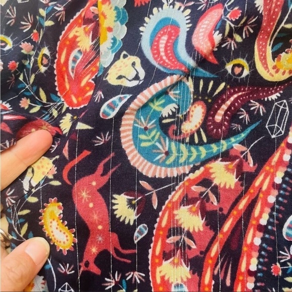 NWT Ann Taylor LOFT Dress Enchanted Forest Magical Evil Eye Unicorn Mystical Med - Picture 8 of 16